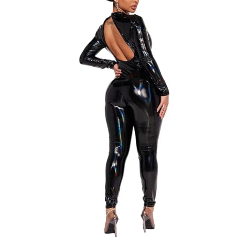 Body de PVC grande de manga larga y cuello alto multicolor 3
