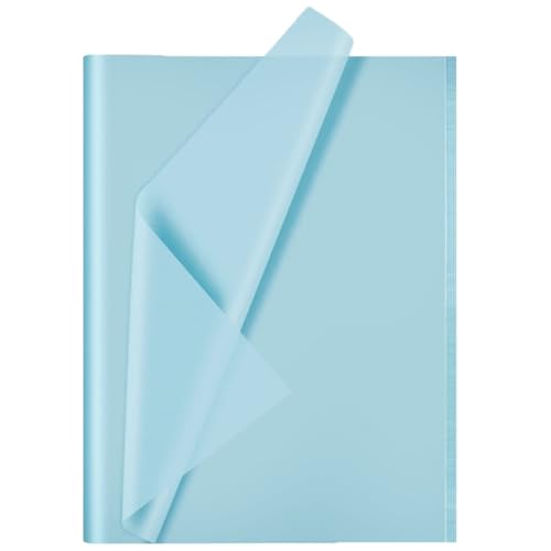 20 Blätter 50x70cm Seidenpapier, Blau Perlglänzendes Verpackungsmaterial, Blumenstrauß Papier, Glitzerpapier Seidenpapierblätter für Geburtstag, Basteln, Hochzeit, Weihnachten, Party