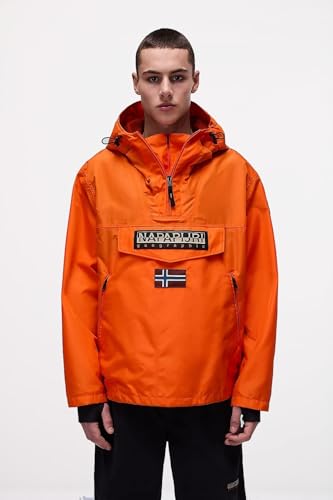 Anorak impermeable Napapijri Rainforest Next Summer naranja rojo chaqueta talla M 3