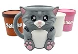 Generisch Eisbecher-Halter für Ben & Jerry's & 500ml Becher – Wähle dein Lieblingstier (Pinguin, Eisbär, Katze, Highland Cow, Mammut) – PLA aus Deutschland (Katze)