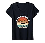 donna 52 anni compleanno uomo donna regalo settembre vintage 1973 maglietta con collo a v