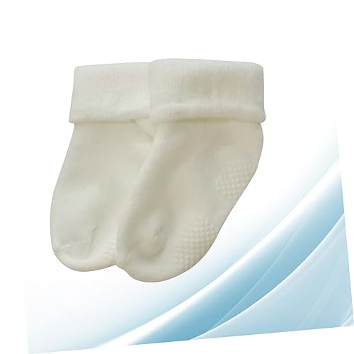Socks for Socks for Boys and Newborn Cotton Sole Girl Child Thicken White3
