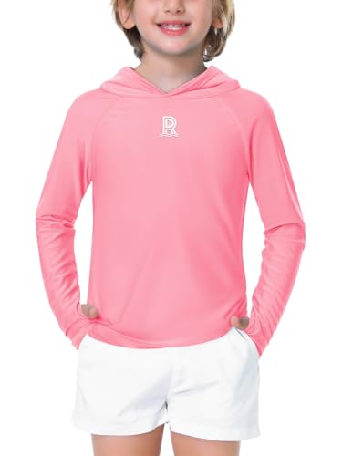 Image of Remimi Kids Sun Shirt Rash Guard Quick Dry Sun Protection Athletic Hoodie Hiking Shirts 3-12 Years