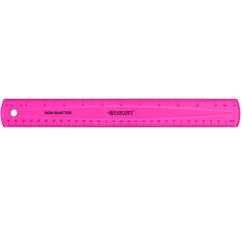 Image of Westcott Shatterproof Ruler, Assorted Translucent Colors, 12 inch (Pack of 3)