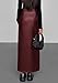 PRETTYGARDEN Womens Faux Leather Skirts 2025 Fall Fashion Bodycon High Waisted Slit Work Office Winter Maxi Long Pencil Skirt (Dark Burgundy,XX-Large)