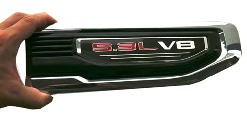 Pair New 5.3L V8 Vent Emblems Kit 3D Driver Passenger Side Badge Compatible with 2019-2026 GMC Sierra GM 85160715 86532094 (5.3L V8-Chrome Red) by Vdficar - Image 5
