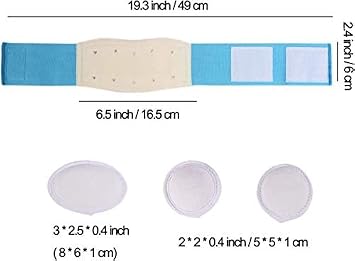 Infant Belly Button Hernia Bandage, Umbilical Hernia Belt Newborn Belly Band for Baby with Three Removable Pads(2 pcs)