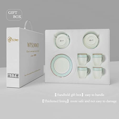 Fine Bone China Dinnerware Set,Wpslnwo 16 Pcs Classic Relief Pattern Gilt Edged High Grade Porcelain Tableware Sets For 4 People With Gift Box Packaging #TOP1