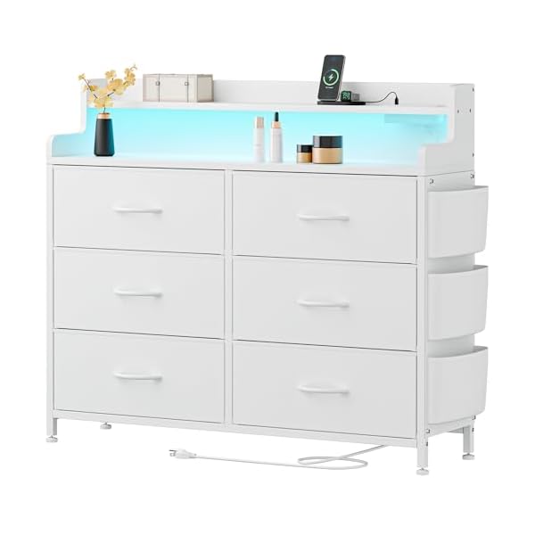   Lulive-White-Dresser-for-Bedroom-6-Drawers-Fabric-Dressers-for-Bedroom-with-LED-Light-Charging-Station-Adults-Chest-of-Drawers-for-Living-Room-Hallway-Closet-White
