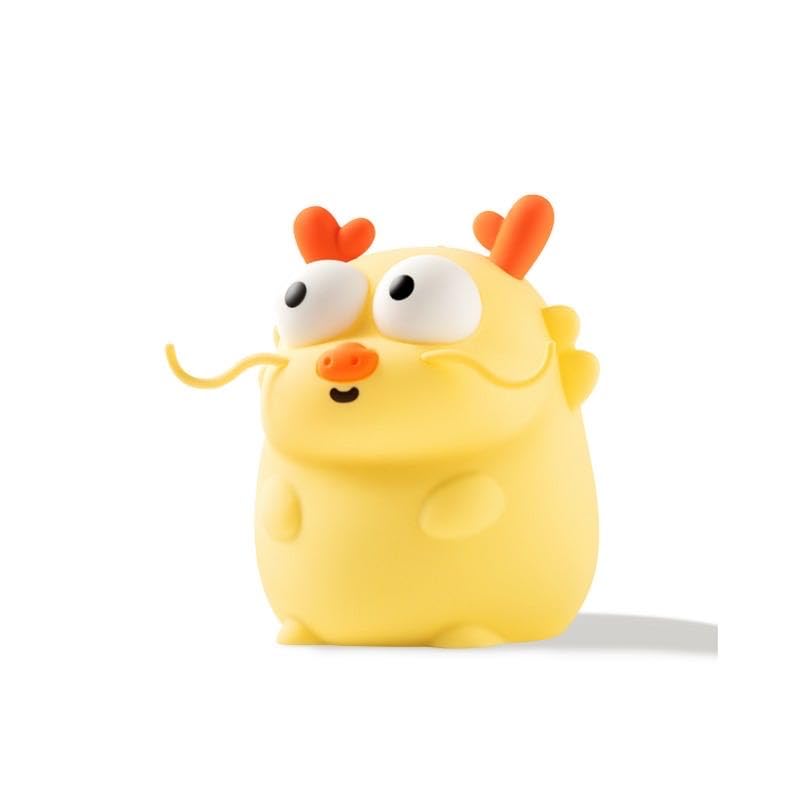 Image of Lying Flat Duck Night Light LED Squishy Lamp Rechargeable Cute Lamp with 2-Level Brightness Silicone Dimmable Nursery Nightlight Funny Gift USB Rechargeable (Dragon)