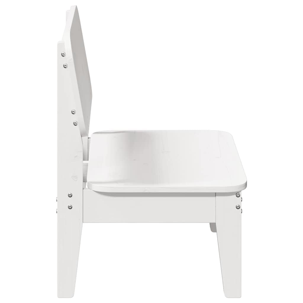2er Set Gartenstühle Weiss 60x52,5x72 Kiefer Massivholz Modernes Design Robust und Langlebig platzsparend für Balkon Terrasse und Camping