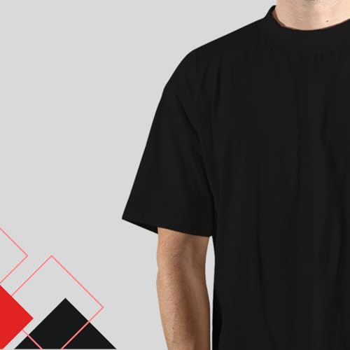 KIT 3 Camiseta Masculina Oversized Gola Alta Larga Basica Lisa Premium (BR, Alfa, G, Regular, Cinza/