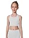 AugIris Girls Sports Bra Training Scoop Neck Cross Back Bras for Teens Kids Sports Comfort Girls Bra Tops White