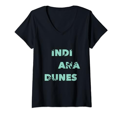 Womens Flower National Park USA - Travel Indiana Dunes V-Neck T-Shirt