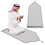 Taille généreuse : mesurant 23,6 x 43 pouces, ce tapis de prière offre suffisamment d'espace pour toutes vos positions Salah..Sa taille s'adapte aux utilisateurs de différentes hauteurs, assurant une méditation confortable et ciblée.