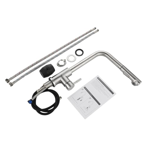 Grifo De Cocina Con Un Mando - Grifo Pull-down De Acero Inoxidable Con Un Mando | De Agua De Cocina,Para Baño Residencial Lavandería Restaurante Bar Exterior Camping