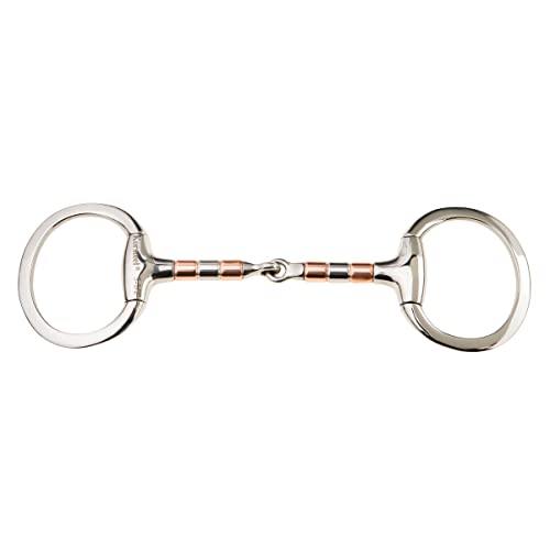 Korsteel Stainless Steel Copper and Steel Rollers Full Cheek Eggbut Snaffle Bit - 5