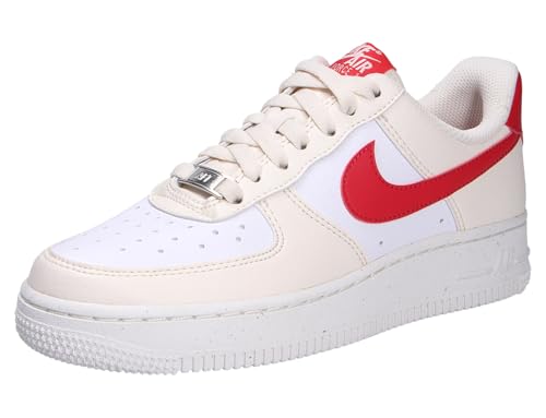 Nike Air Force 1 '07 Women's Shoes (DC9486-109, Pale Ivory/White/Sail/University Red) Size 8