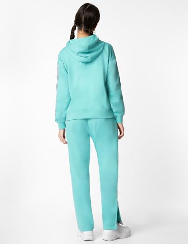 Image of FYLTR Women's Drop Shoulder Hoodie & Joggers Terry Cotton Blend Co-ord Set With Contrast Tape - Rib Hem & Cuff | Slit Detail at Hem | Tracksuit for Women | Winter Co-ord Set for Women