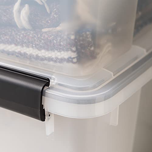 Image of IRIS USA 47 Quart WEATHERPRO Plastic Storage Bins with Lids, Tote Organizing Container with Durable Lid and Seal and Secure Latching Buckles, 6 Pack