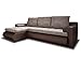 Produktbild Ecksofa Santi - Polsterecke L-Form, Schlafsofa mit Bettkasten, Couchgarnitur mit Schlaffunktion, Couch, Sofa, Sofagarnitur (Braun + Beige (Madryt 128 + Berlin 03), Ecksofa Links)