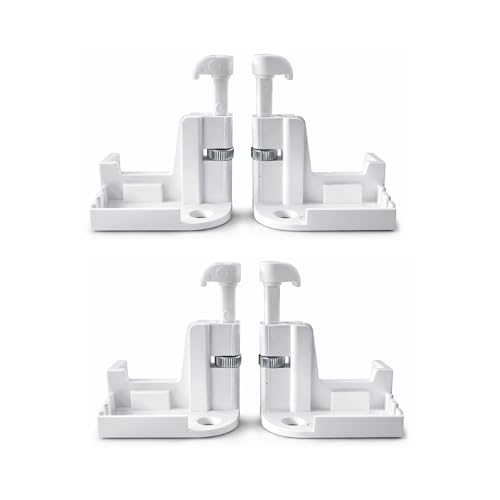 TELKES - Pack x2 Retenedores para Mosquitera Enrollable Blanco Bloqueo Regulable con Tuerca Freno Enganche de Recambio Anclaje Resistente Tope de Repuesto Compatible Pestillo Seguro (2, Blanco)