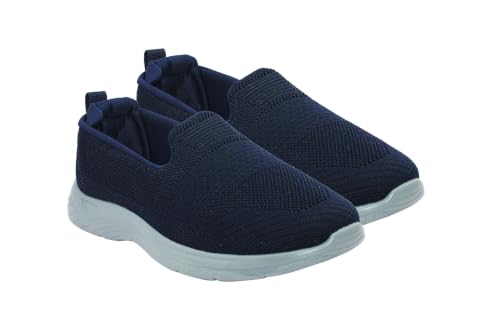 Image of WalkLine Women's Slip-On Walking Shoes | Lightweight Knitted Mesh Casual Sneakers | Soft PU Sole Comfortable Loafers | Breathable Running, Gym, Travel Shoes for Women
