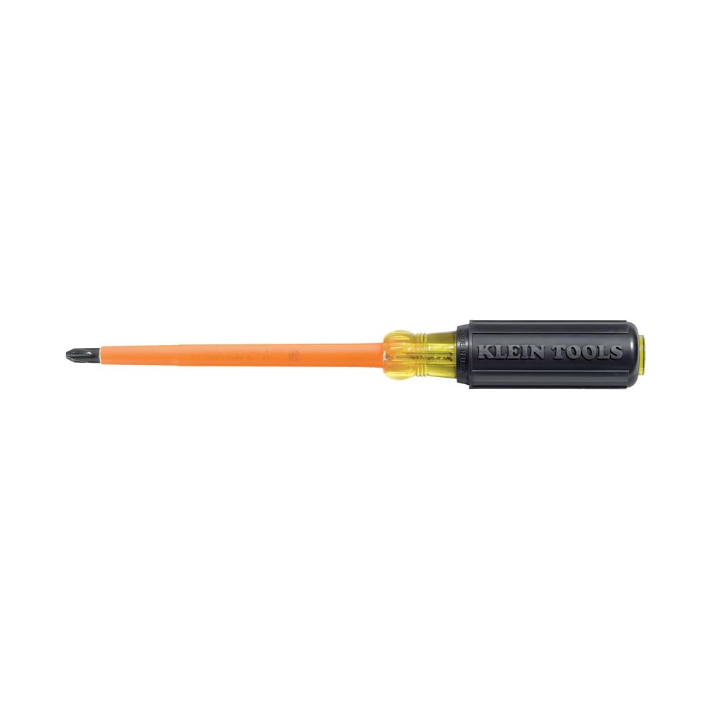 Klein Tools 603-4-INS Insulated Screwdriver, #2 Phillips Tip, 4-Inch, Made in USA