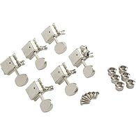 Set of six tuning machines Nickel finish Gear ratio 14:1 Used on MIM Deluxe, Classic, Classic Player, and Road Worn Series guitars Bushings and screws included
