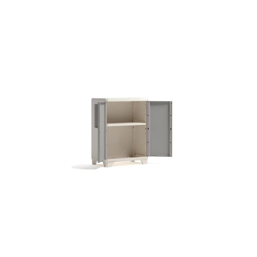 Keter Mobile base lineare in legno, 68 x 39 x 90 cm (larghezza x profondità x altezza). Grigio/Beige, M