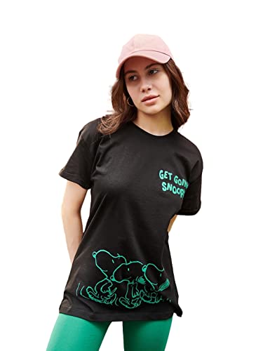 Image of Bewakoof Women's Friends Graphic Printed 100% Cotton T-Shirt - Boyfriend Fit, Round Neck, Half Sleeves