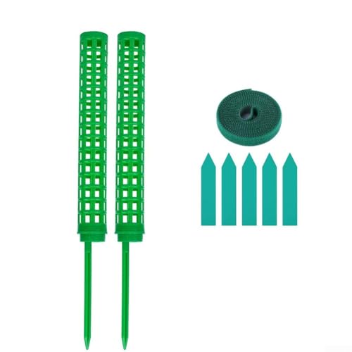 Mât en mousse de 25 cm en plastique pour plantes grimpantes d'intérieur empilable et imputrescible adapté pour pothos philodendron (vert)