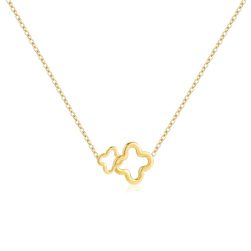 MAHSOD 18K �����b�L �l�t�̃N���[�o�[ �l�b�N���X �▭�ȃS�[���h �l�t�̃N���[�o�[ �l�b�N���X �X�e�����X�X�`�[�� �� ���b�L�[ �y���_���g ��i�ȃW���G���[�M�t�g, �X�e�����X�|, ��΂Ȃ�