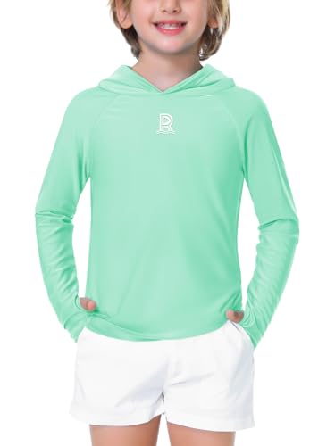 Image of Remimi Kids Sun Shirt Rash Guard Quick Dry Sun Protection Athletic Hoodie Hiking Shirts 3-12 Years