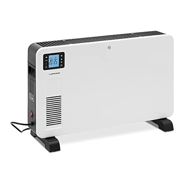 Uniprodo UNI_CH_01 - Riscaldamento a convettore per 25 m², 2300 W, timer LCD, telecomando elettrico, termoventilatore