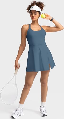 Image of MIRITY Womens Activewear Tennis Dress - Built in Shorts with Pockets and Bra Golf Athletic Workout Dresses
