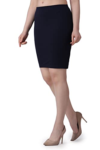 Image of POPWINGS Casual Solid Pencil Skirt for Women || Knee-Length Skirt for Women || Stylish Mini Skirt for Women || Summer Pencil Skirt for Women