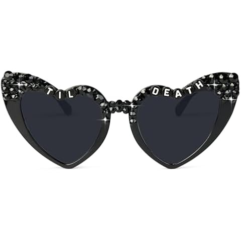 YOGFIT wedding Heart Sunglasses for Women Fashion Classic Love Eye Protection Sunglasses Vintage Cute Black Heart Sunglasses for wedding Cover
