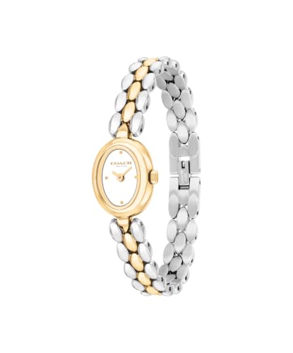Image of Coach Sammy Women's 2H Quartz Watch Gift Set with Matching Adjustable Jewelry Bracelet - Oval Case - Minimalist Style - Gift for Her - 22.5mm