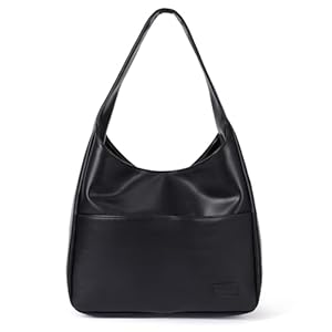 Hobo Bag Tote Bag Damen Uni Tasche Umhängetasche Gross Tragetasche Große Kapazität Damen-Schultertaschen Handtasche Schule Vintage Beuteltasche Ledertasche Schwarz