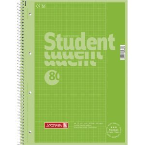 Brunnen 10 x Kollegblock Student Colour Code A4 90g/qm 80 Blatt Kiwi Lineatur 26