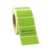 Labex Label Etichette termiche, 45 x 25 mm, 1000 pezzi, bianco, autoadesive, rettangolari, termodirette, per stampante Zebra GK420D, codice a barre e adesivi per indirizzi (verde, 1 rotolo)