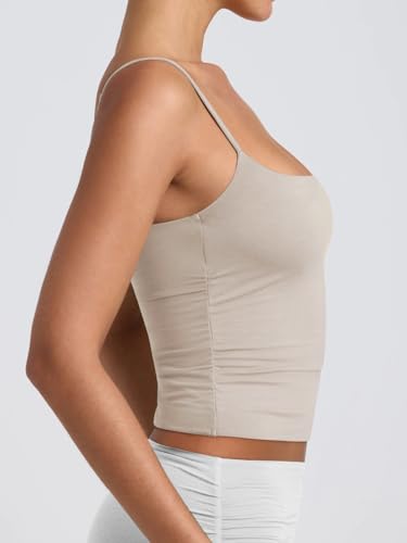Image of PINKMSTYLE Women's Basic Double Lined Scoop Neck Tank Tops Adjustable Cami Tank Summer Sleeveless Tops