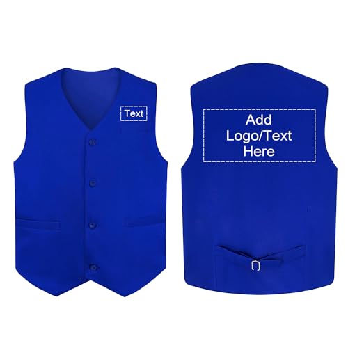 TopTie Custom Waiter Uniform Unisex Button Vest Imprint Logo For Supermarket Clerk & Volunteer