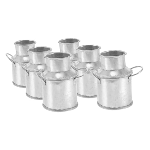 Yardwe Lot de 6 Mini Seaux en Fer-Blanc Galvanisé, Pots Décoratifs pour Plantes Succulentes, Dimensions 4,5 X 4 X 3 Cm, Décoration Jardin et Intérieur, Contenants Polyvalents