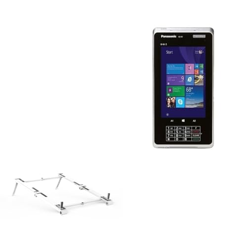 BoxWave Stand and Mount Compatible with Panasonic Toughpad FZ-R1 - Pocket Aluminum Stand 3-in-1, Portable Multi Angle Viewing Riser - Metallic Silver