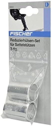 FISCHER 85642 Reduzierhülsen-Set | Fahrrad Sattel-Stützen 3er Pack | kombinierbar | Sattelstützendurchmesser von 25,4 mm | Silber