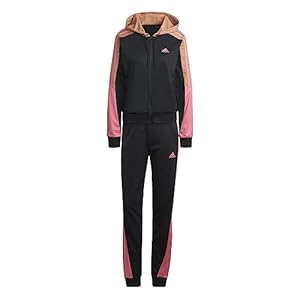 ADIDAS Women’s W BOLDBLOCK TS Tracksuit, Top:Black/Clay strata/Black Bottom:Black/Clay STRATA S23, L