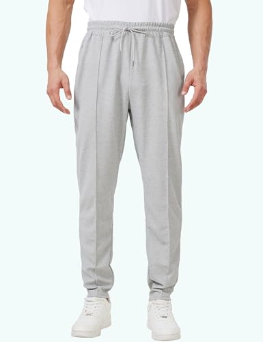 Men's Casual Pants Waffle Knit Pants Lightweight Open Bottom Pants Slim Fit Drawstring Jogger Yoga Pants with Pockets 6