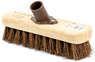 Newman and Cole 9" Floor Scrubbing Brush Head, Stiff Outdoor Hard Bristle Patio Deck Scrubbing Brush takes Long Handle (not supplied)